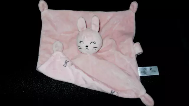 doudou plat lapin rose yeux fermé endormi dormeur SIMBA TOYS NICOTOY - état NEUF