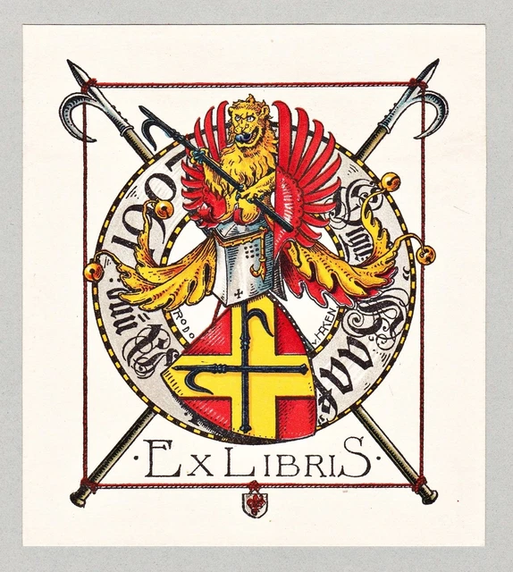Exlibris Guerry De Piece Auban Bretagne Ex-Libris Blason Bookplate