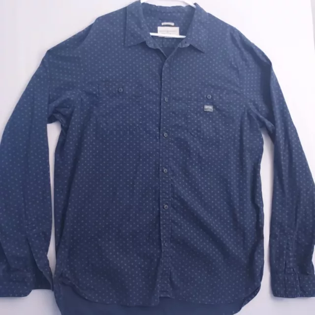 Ralph Lauren Denim Supply Shirt Men 2XL Blue Long Sleeve XXL Button Up Geometric