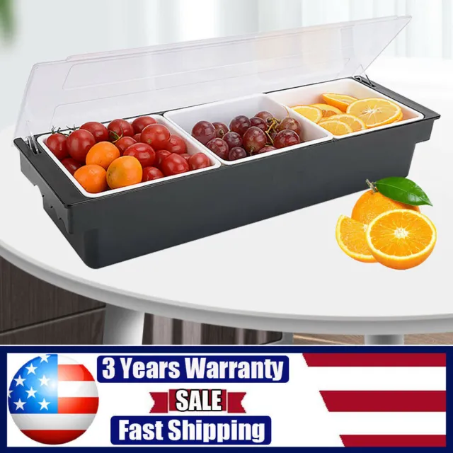 Condiment Dispenser Compartment Chilled Server Bar Fruit Caddy Food Box