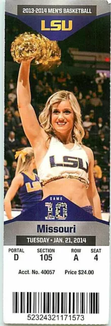 Ticket College Basketball Missouri 2013 - 14  1.21 - LSU Tigers