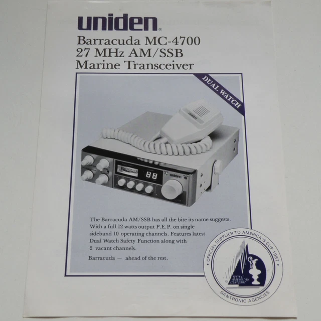 SALES &SPECS SHEET *Uniden Mc4700*America's Cup Am/Ssb Marine Radio