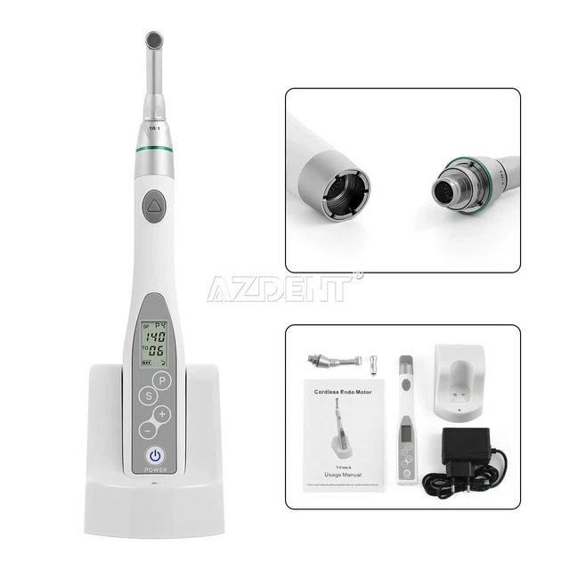OLED Dental Wireless Mini Endo Motor Handpiece Contra Angle 16:1 P1-P9 ENDO-2
