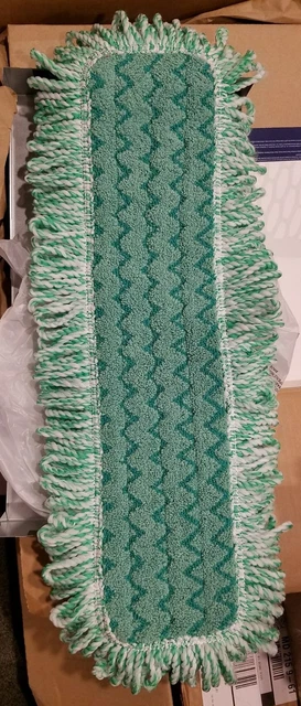 Brand New Rubbermaid Commercial Q418 Green Microfiber Dust Pad w/Fringe