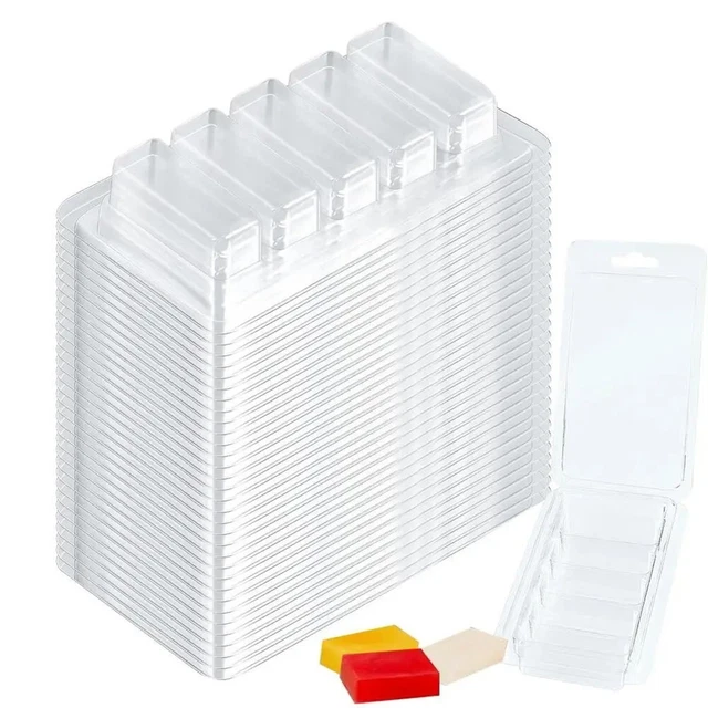 50 Stampi Per Cera E Sapone 6 Cavità - Forme Quadrate 2.5x2.2cm In PET Trasparente | Fai Da Te - Foto 3