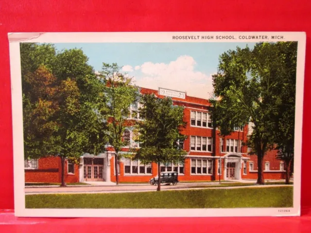 Postcard MI Coldwater Roosevelt High School