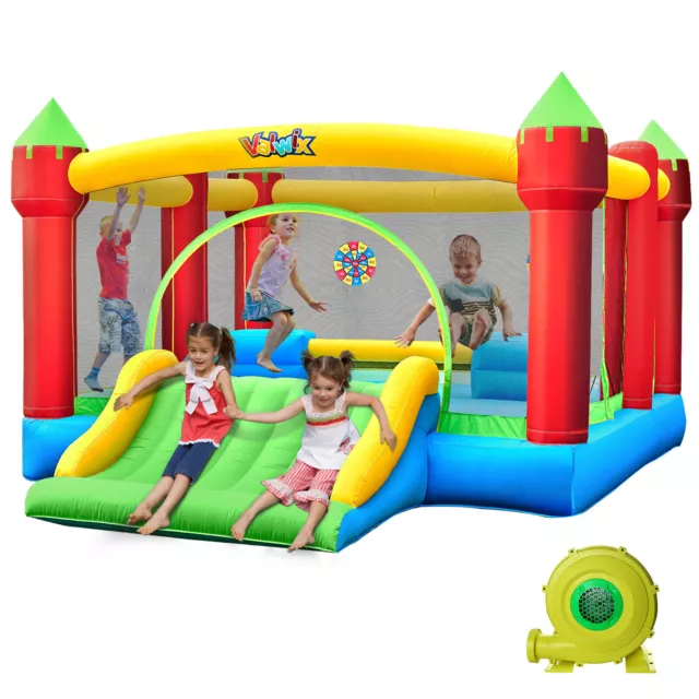 Large Inflatable Bounce House with Blower & Slide Kids Castle Bouncer Jumper Toy