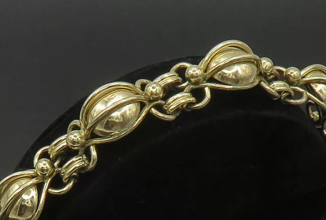 NAPIER 925 Sterling Silver - Vintage Rare Modernist Chain Bracelet - BT8421