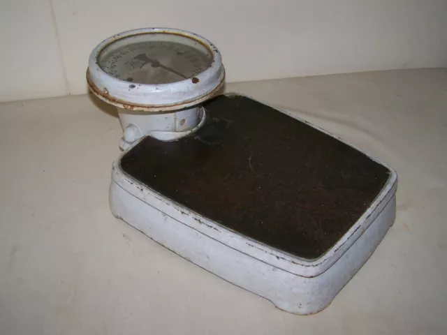 Antiguo Báscula Personas Balanza de Médico Hannovera Libra Consultorio Vintage
