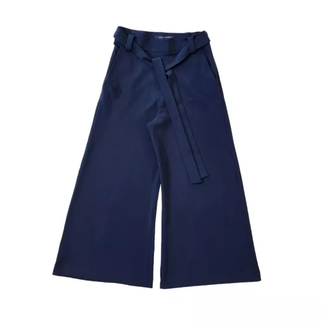 French Connection BNWT Belted Cullotte Trousers Blue Womens UK M 10 W28 L24 F573