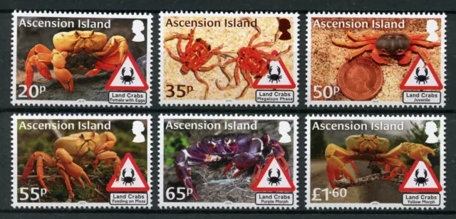 Ascension Island 2018 nuovi di zecca granchi terrestri set 6 V francobolli marini crostacei