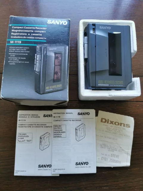 Sanyo M-1119 Retro Compact Cassette Recorder (excellent Condition) Boxed ***READ