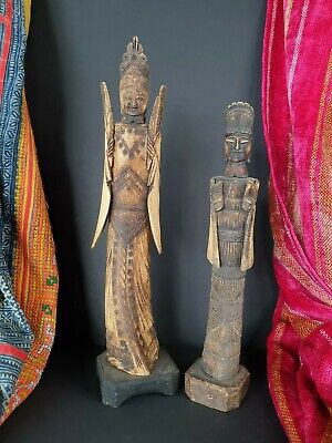 Old Chinese Carved Figures Male & Female …beautiful collection & display set