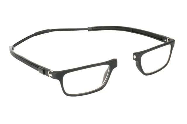 CliC Tube +2.00 Diopter Executive Magnetic Reading Glasses: Expandable - Black