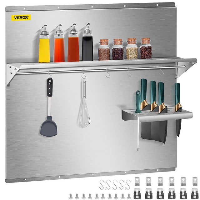 VEVOR Backsplash Stainless Steel Kitchen Range Hood Wall Tile Shield 36x30.7 In
