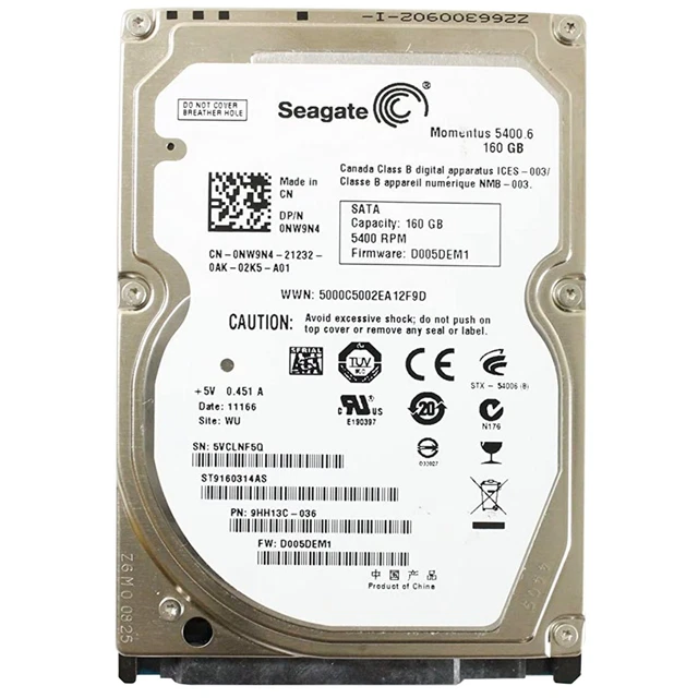 Hard Disk Interno Seagate 160GB SATA 3.5" ST3160812AS 9BD132-041 - Usato