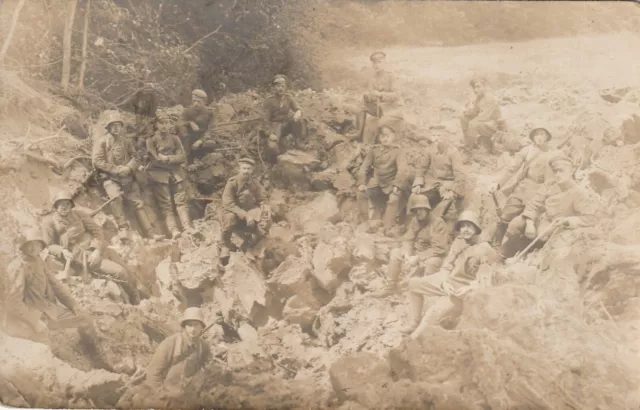 Foto AK 1 WK Sturm Soldaten Stahlhelm Gewehr Handgranate Frankreich 1917