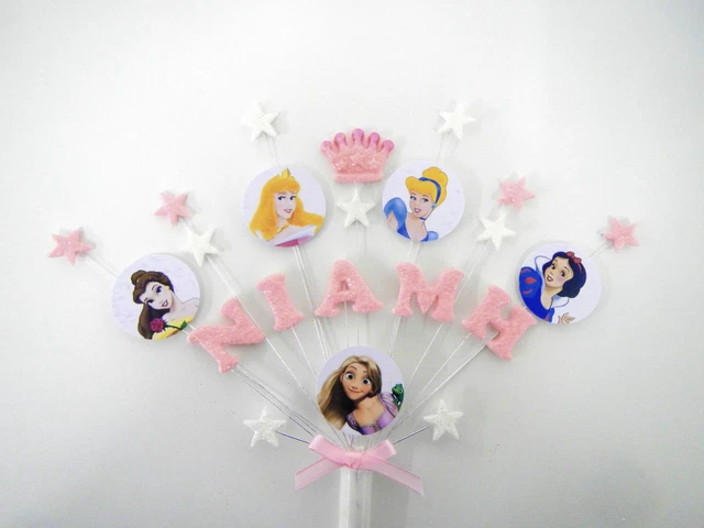 PRINCESS, CROWN, STAR birthday cake topper, personalised with name and ...