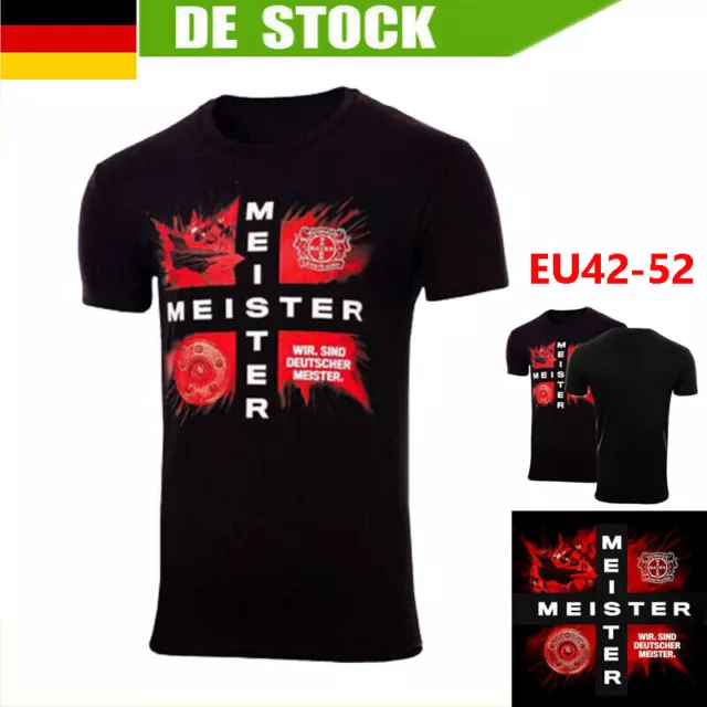 Herren T-SHIRT Deutscher Meister 2024 Leverkusen Fan Shirt Top STADIONSHIRT