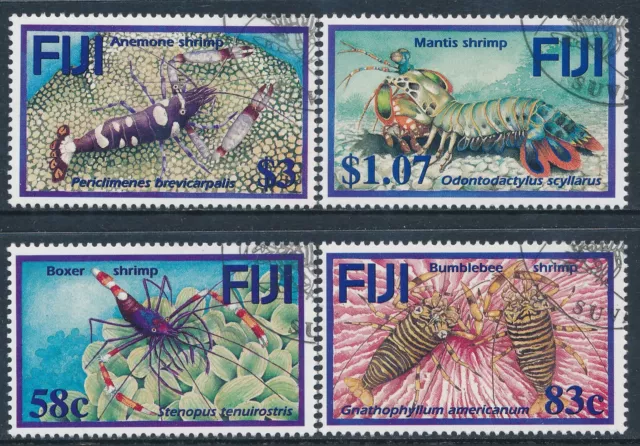 2004 Fiji Land Shrimps Set Of 4 Fine Used