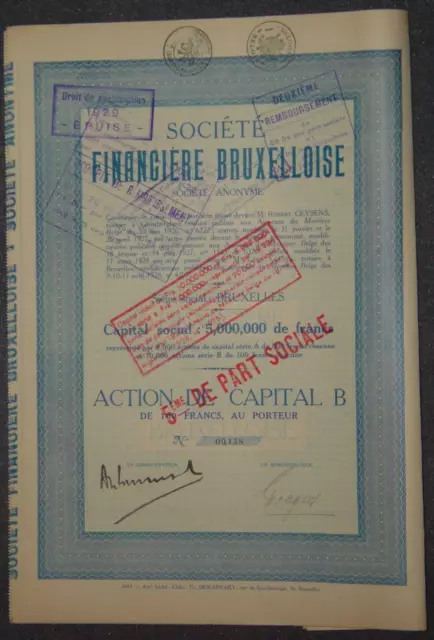 Societe Financiere Bruxelloise Societe Anonyme 1928