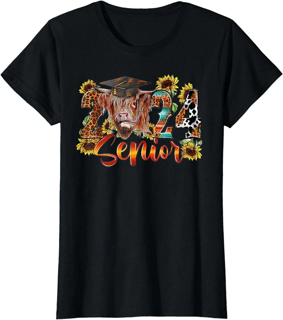 SENIOR 2024 HIGHLAND Cow Western Graduation Class of 2024 TShirt 16.