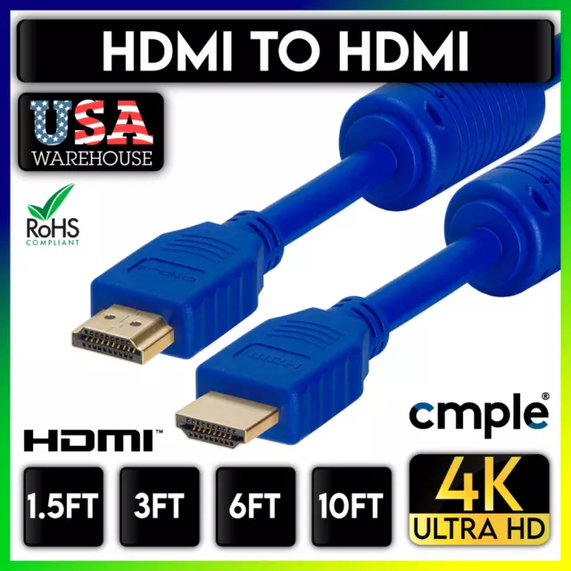 Cable HDMI azul M a M cable HDMI UHD 4K ARC 3D Ethernet 18Gbps HD TV PC XBOX PS5