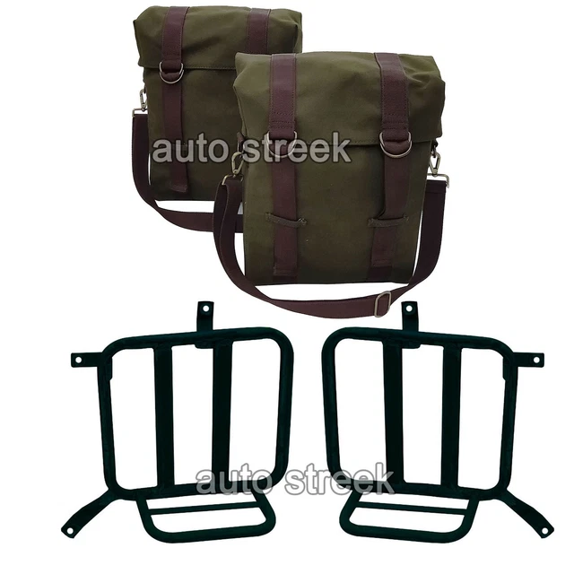 ROYAL ENFIELD METEOR 350 Military Pannier Olive Saddle Bags & Fitting