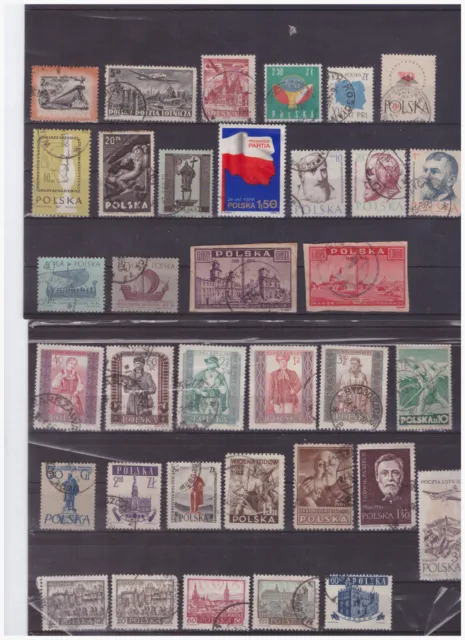 alte Briefmarken aus Polen gestempelt
