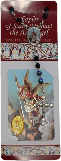 CHAPLET OF ST Michael the Archangel Laminated Holy Prayer Card Rosary ...