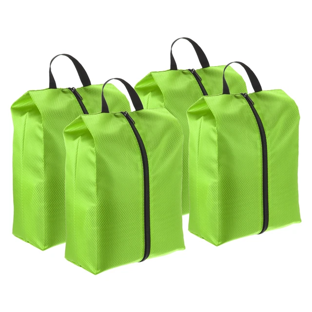 4 pz borse per scarpe da viaggio, borsa per scarpe portatile con cerniera da viaggio, verde