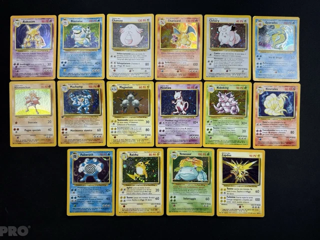 CARTE POKEMON SET Base Holo COMPLETO ITALIANO Unlimited Wizards Carte ...