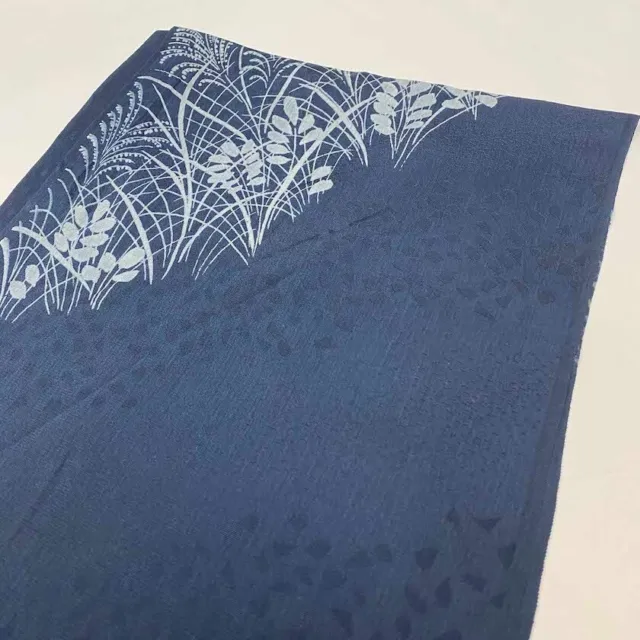 Brand New Magnificent Indigo Silk Obiage Scarf Kimono Fabric japanese 1217