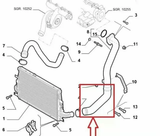 Ladeluftschlauch Turboschlauch für ALFA ROMEO 159 2.4 JTDM 200 210 PS  60693772 3