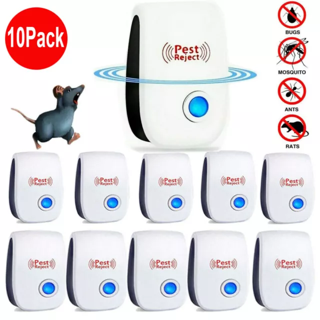 10PC Electronic Ultrasonic Pest Reject Mosquito Cockroach Mouse Killer Repeller