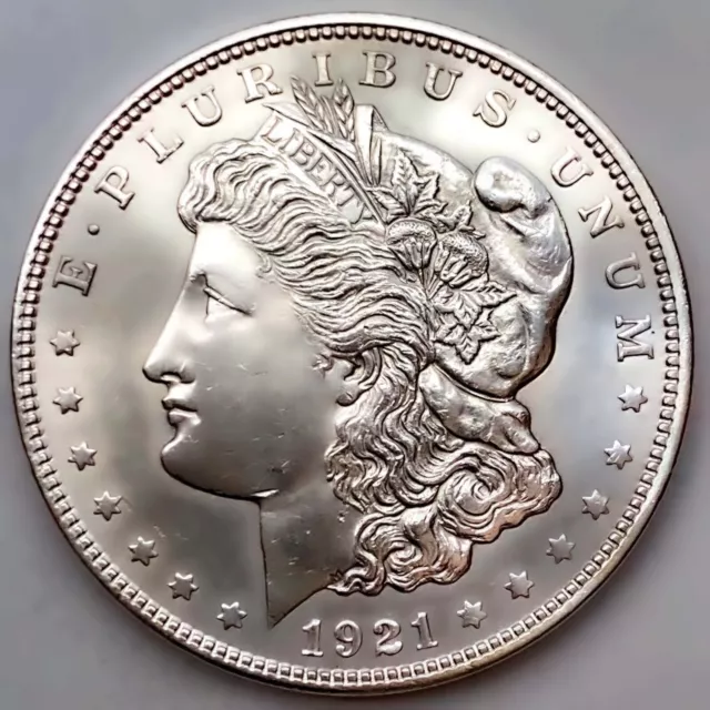 1921 Au/Unc Morgan Silver Dollar 90% $1 Coin Us #K720