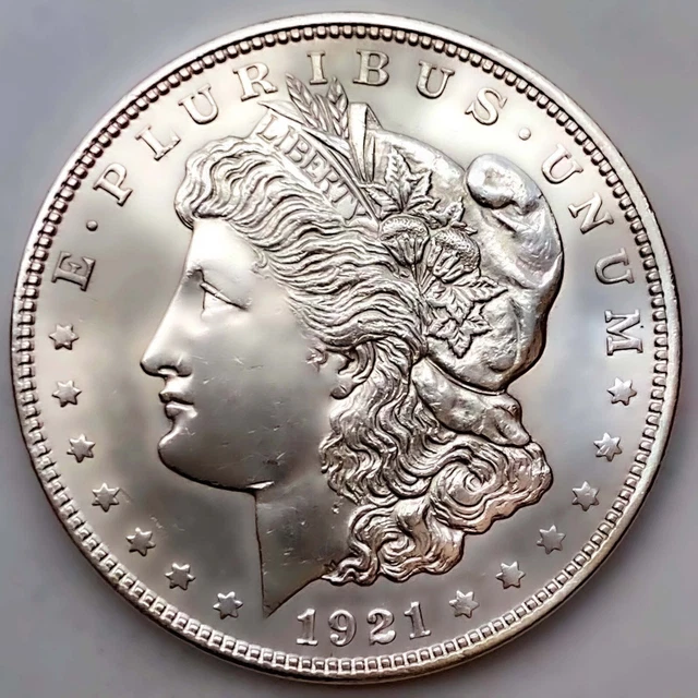 1921 Au/Unc Morgan Silver Dollar 90% $1 Coin Us #K720