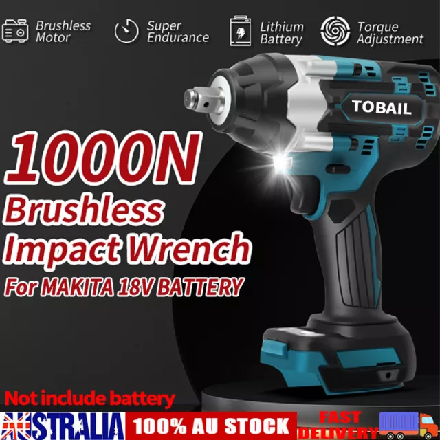 Brushless Cordless 1/2'' 1000NM Impact Wrench Driver Body For Makita 18V Battery