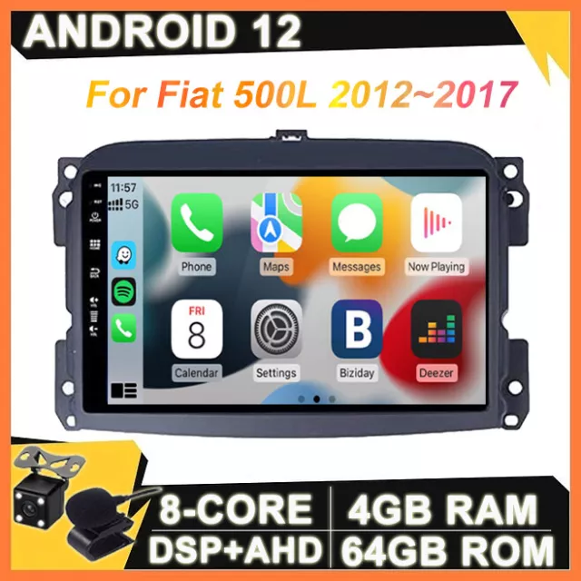 10.1" Android 12 Autoradio Car Play Per Fiat 500L 2012-2017 GPS Navi DSP 4G+64GB