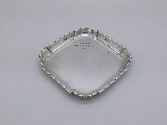 George V 1932 Silver Royal Navy Military Trinket Pin Dish Tray Hallmarked London