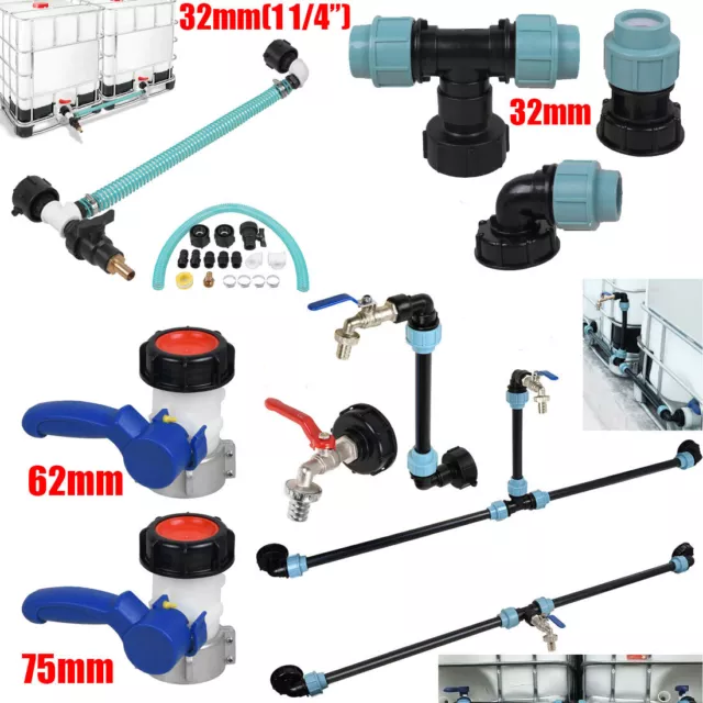 IBC Adapter Verbindungsset für 2-3 Tanks Nebeneinander Schwanenhals Auslauf