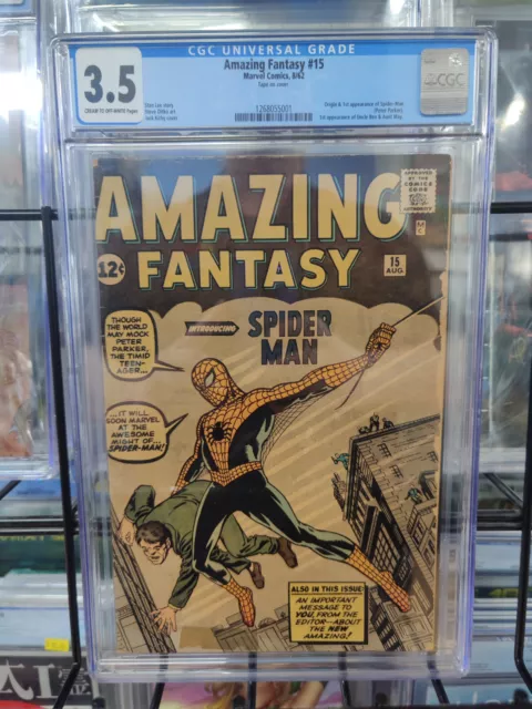 Amazing Fantasy #15 (1962) - Cgc Grade 3.5 - 1St Appearance Of Spider-Man!