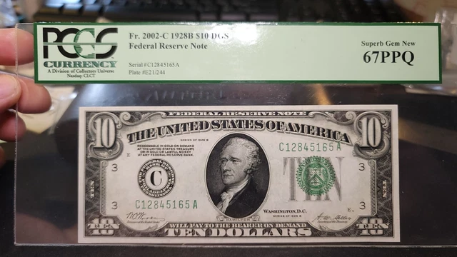 Fr. 2002-C $10 1928 B Philadelphia FRN DGS PCGS Superb GEM 67 PPQ