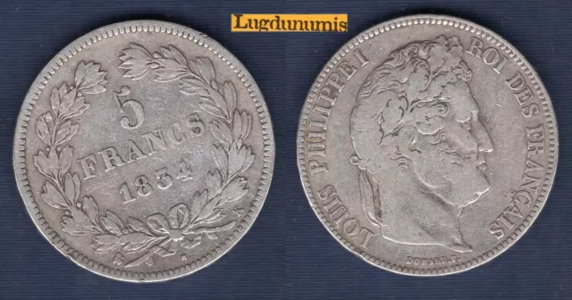 5 Francs 1834 K Bordeaux TB II TR TL  Louis Philippe Ier Tête Laurée 2ème Type