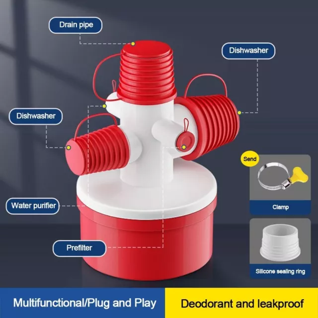 Anti odor Sink Drain Pipe Adapter Sealing Ring Drainage Water Pipe  Dishwasher