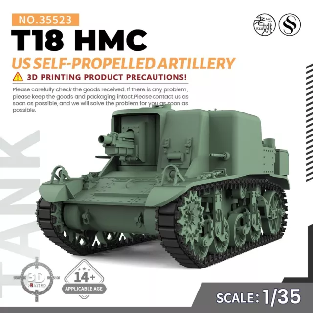 SSMODEL WOT WT 1:35 25mm Military Model Kit US T18 HMC Self-propelled Artillery