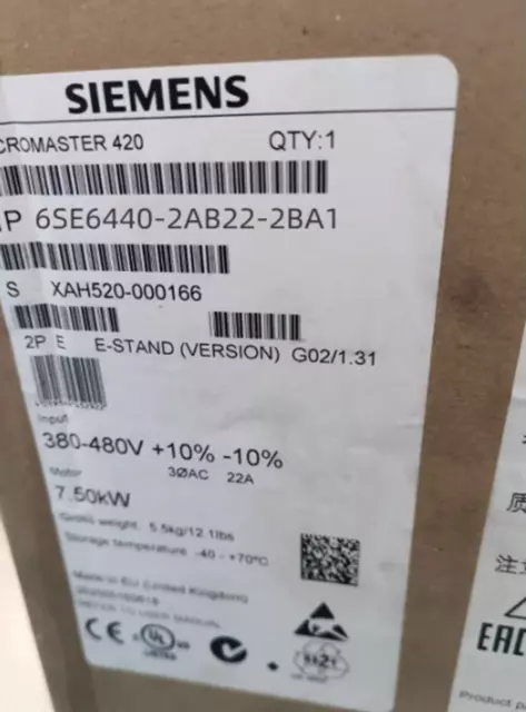 New In Box Siemens 6SE6 440-2AB22-2BA1 6SE6440-2AB22-2BA1