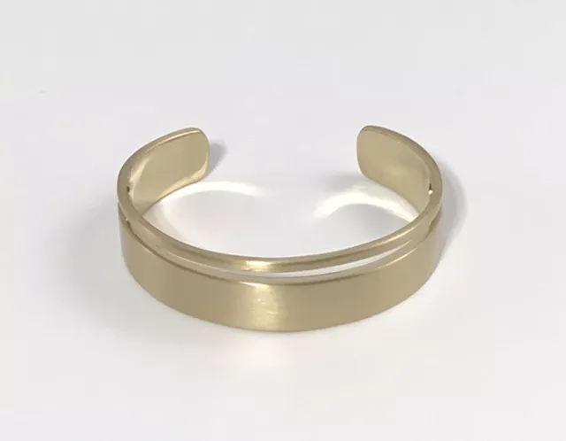 Jen Atkin Chloe & Isabel Brushed Gold Tone Cuff Bangle Bracelet. #1214