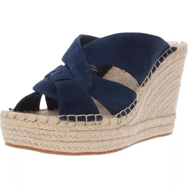 Kenneth Cole New York Olivia Swirl Mule Espadrille Wedge Sandal Marine Blue 9.5