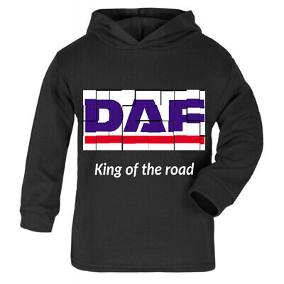DAF retro truck lorry king of the road black kids children hoodie sweat